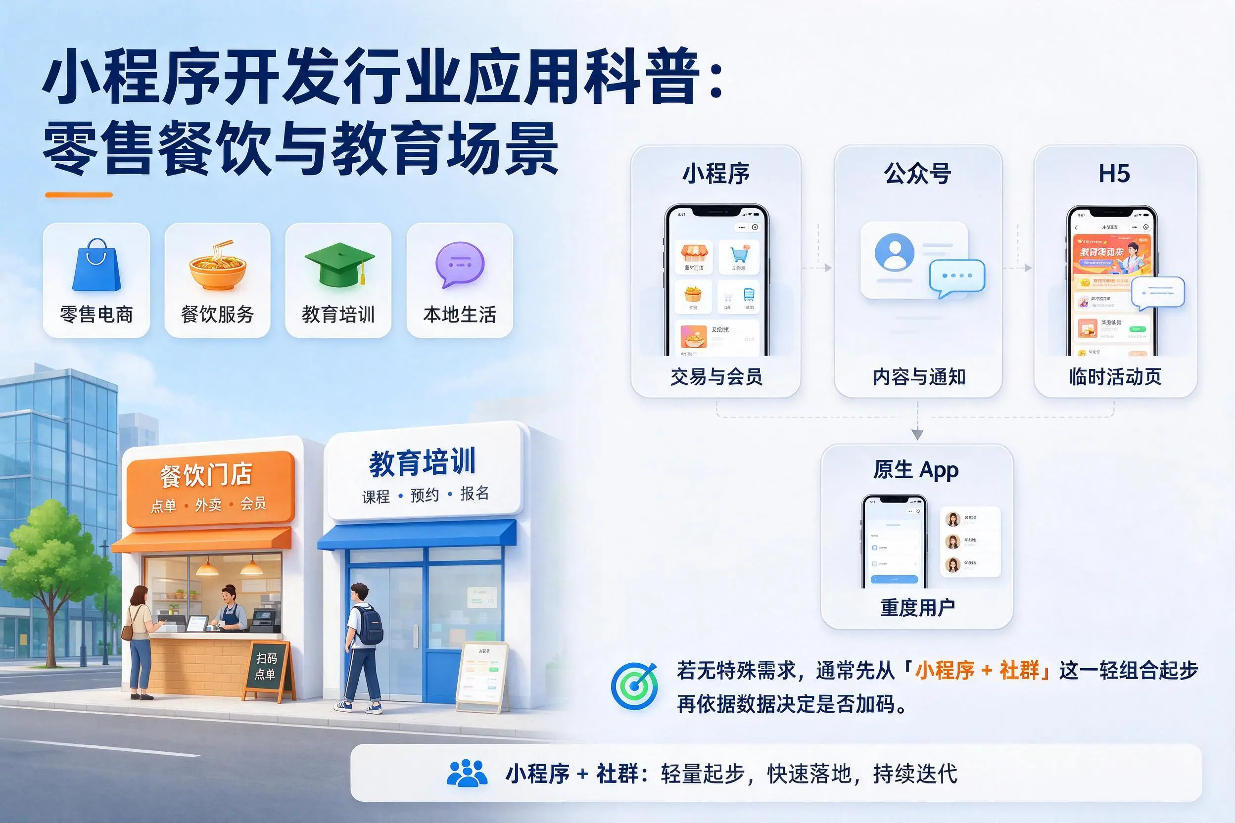 铜川小程序开发行业应用科普:零售餐饮与教育场景
