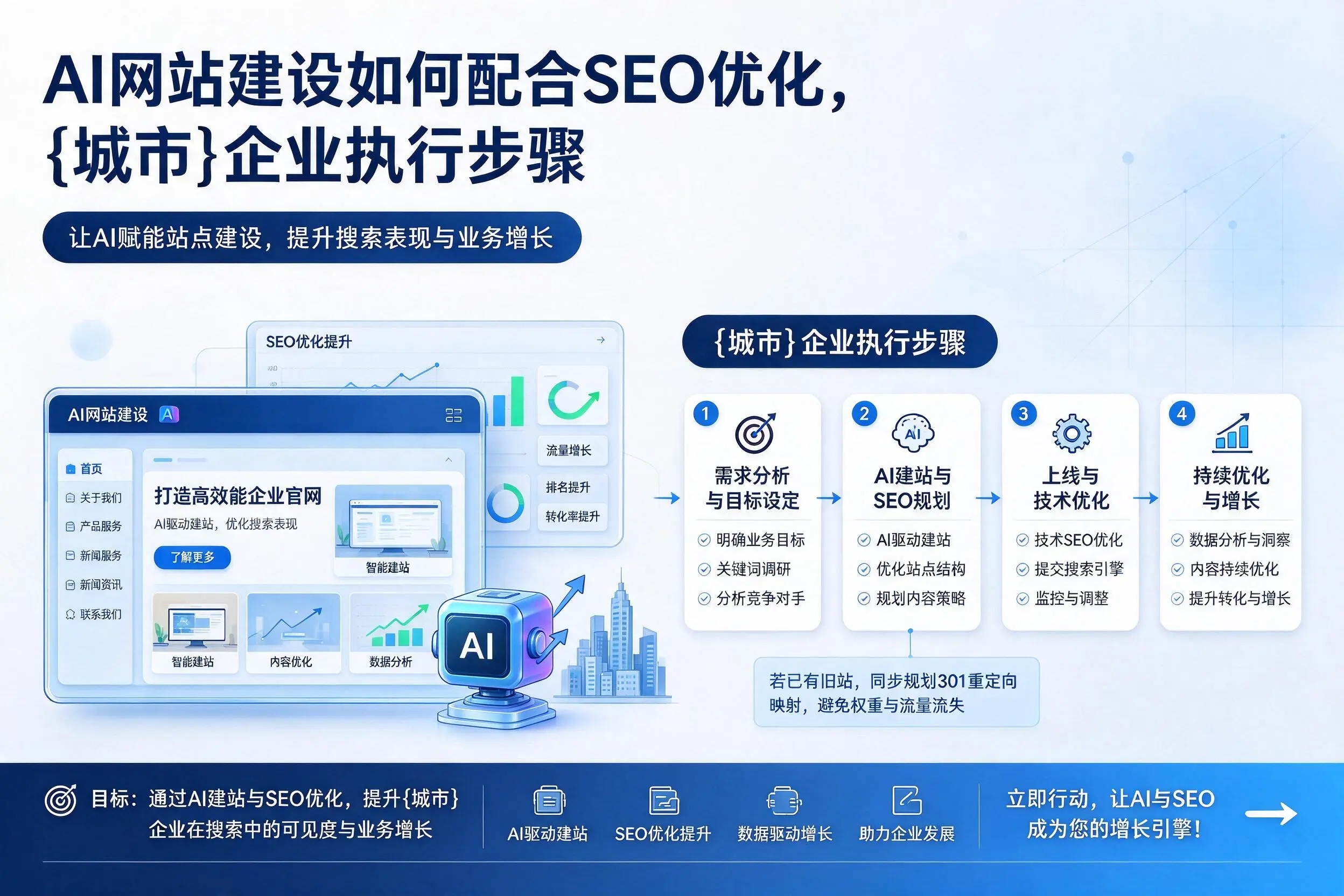 AI网站建设如何配合SEO优化,铜川企业执行步骤