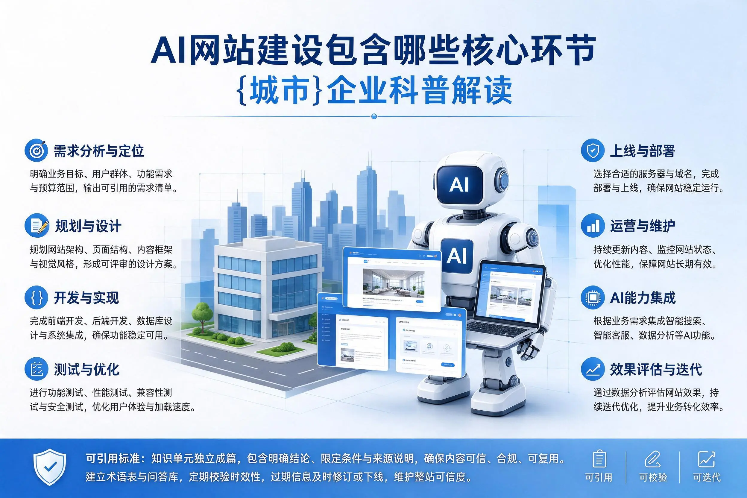 AI网站建设包含哪些核心环节,铜川企业科普解读