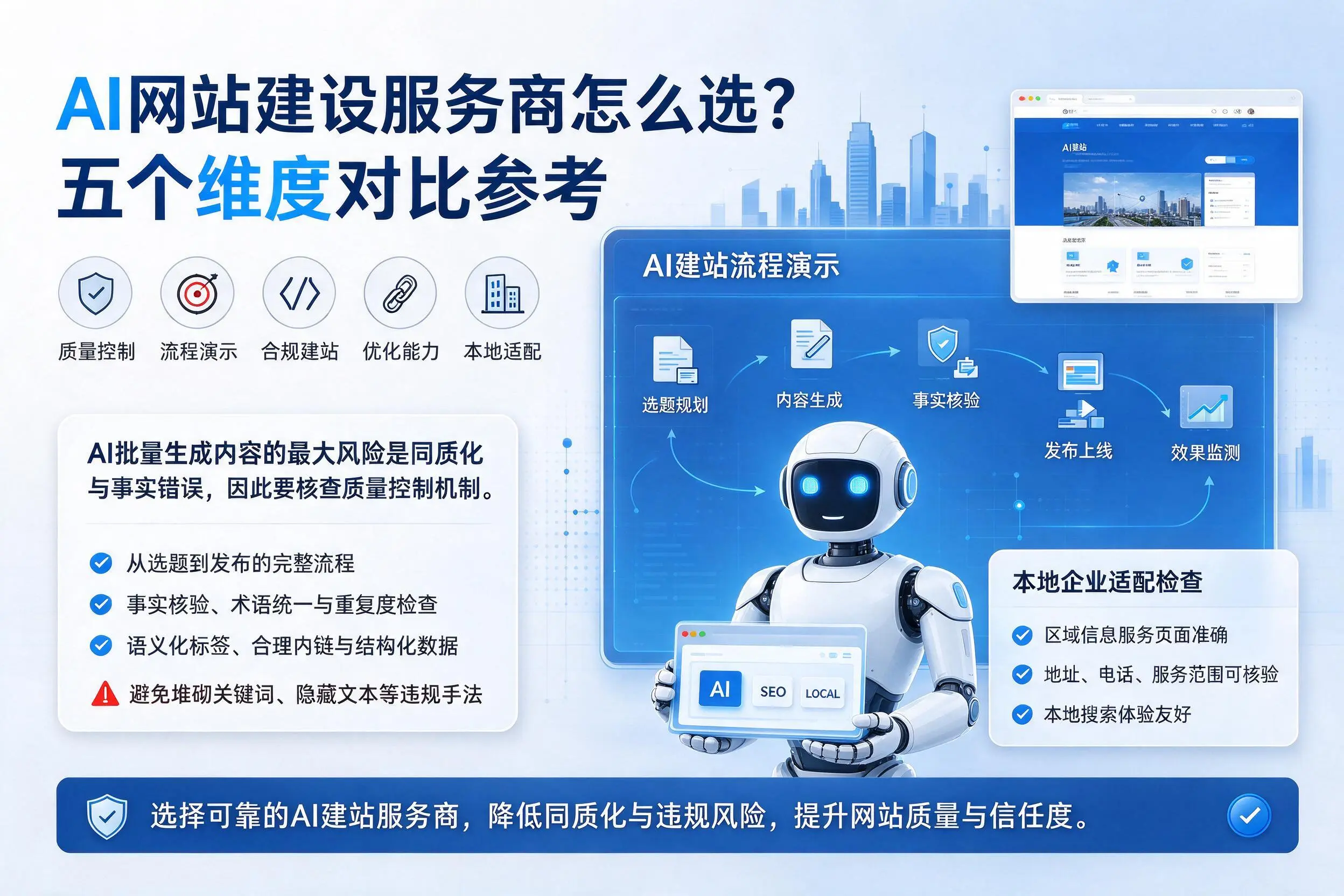 铜川AI网站建设服务商怎么选?五个维度对比参考
