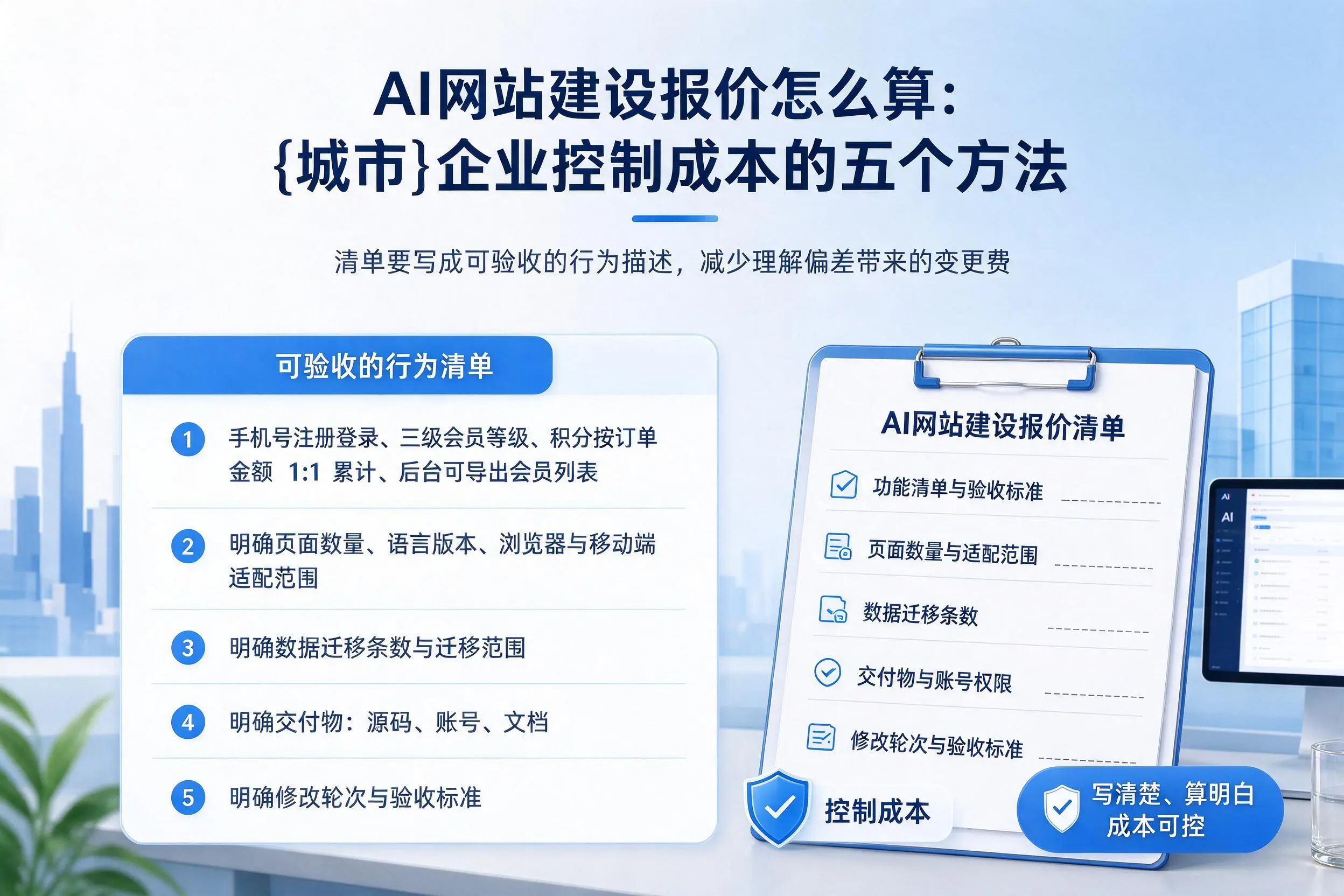 AI网站建设报价怎么算:铜川企业控制成本的五个方法